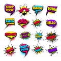 Pop art phrase comic text set Royalty Free Stock Photo