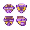 Sale Banner badge label promotion purpple yellow color design collection