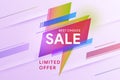 Sale banner. The best choice. Special offer. Vivid lightning bolt in modern poster design style.