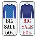 Sale banner. Big sale of clothing special offer discount 50%.