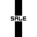 Sale banner. Black and white ribbon decoration