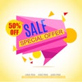 Sale Banner Design. Sale background. Sale Vector Tag for Promotional brochure Royalty Free Stock Photo