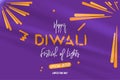 Sale Banner Diwali Festival of lights with special offer. Creative template with decoration elements and shadow on the yellow back