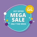 Sale Banner - Label Template with flat Design Royalty Free Stock Photo