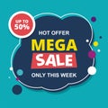 Sale Banner - Label Template with flat Design Royalty Free Stock Photo