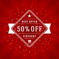 Sale Banner or Label Vector Design for Promotional Brochure Royalty Free Stock Photo