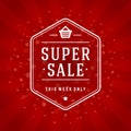 Sale Banner or Label Vector Design for Promotional Brochure Royalty Free Stock Photo