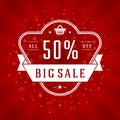 Sale Banner or Label Vector Design Royalty Free Stock Photo