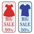 Sale banner poster. Big sale special offer discounts 50% .