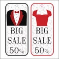 Sale banner poster. Big sale special offer discounts 50%.