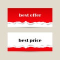Sale banner with red torn paper texture Royalty Free Stock Photo