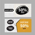 Sale banner set, shopping label