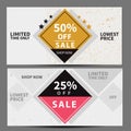 Sale banner set, shopping label,