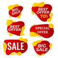 Sale Banner Set Vector. Discount Tag, Special Offer Banner. Discount And Promotion. Half Price Colorful Stickers. Isolated Royalty Free Stock Photo