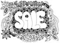 Sale banner for shops. It`s drowed manually