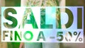 Sale banner showcase foto, big sales special offer, summer sale, saldi estivi fino a 50 Royalty Free Stock Photo