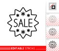 Sale Banner sticker deal simple line vector icon Royalty Free Stock Photo