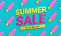 Sale banner for summer 2022 with ice cream.