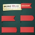 Sale Banner tags set. Red discount badges and big deals labels. Vector Royalty Free Stock Photo