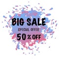 Sale banner template design, Big sale special off Super Sale, end of season special offer banner vector illustration. Royalty Free Stock Photo