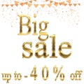 Sale banner template design, Big sale special up to 80% off. Super Sale, end of season special offer banner. vector illustration. Royalty Free Stock Photo