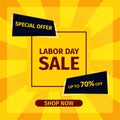 Sale banner template design. Labor Day Sale Special offer with yellow style for web and social media marketing best price in