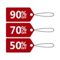 Sale banner template design, price tag icon. discount stickers with percentage Royalty Free Stock Photo