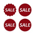 Sale banner template design, price tag icon. discount stickers with percentage Royalty Free Stock Photo