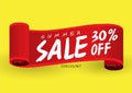 Sale banner template design, 30% summer sale special discount offer. end of season special offer banner. vector illustration Royalty Free Stock Photo