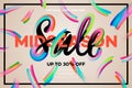 Sale banner template, midseason sale, vector illustration.