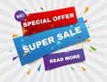 Sale banner template and special offer.. Vector illustration. Royalty Free Stock Photo