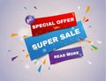 Sale banner template and special offer.. Vector illustration. Royalty Free Stock Photo