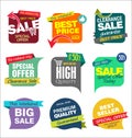 Sale banner templates design and special offer tags collection