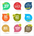 Sale banner templates design and special offer tags collection