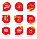 Sale banner templates design and special offer tags collection