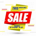 Sale banner. Up to 50 percent off design Royalty Free Stock Photo
