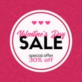 Sale banner. Valentine`s Day discount card