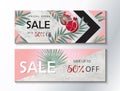 Sale banners gift card set Rosh Hashanah Jewish New Year elements. Shana Tova! Honey and Apple Pomegranate Vector sign template Royalty Free Stock Photo