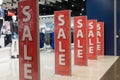 Sale banners at the mall