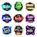 Sale banners set. Discount and promotion label. Discount and price tag.