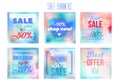 Sale Banners Set With Gradient Mesh, Vivid Vector Illustration for Web and Mobile Applications, social media, posters Royalty Free Stock Photo