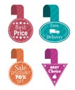 Best Price and Sale Tags, Free Delivery Icons