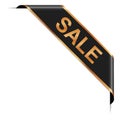 SALE - black corner ribbon banner on white background