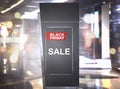 Sale on Black Friday announcement in the billboard advertising Royalty Free Stock Photo