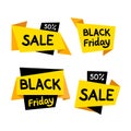 Sale and black friday tag icons set Royalty Free Stock Photo