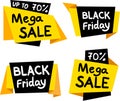 Sale and black friday tag icons set Royalty Free Stock Photo