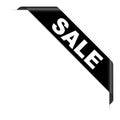 SALE - black ribbon banneron white background Royalty Free Stock Photo