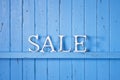 Sale Wood Blue Background Banner