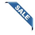 SALE - blue ribbon banneron white background Royalty Free Stock Photo