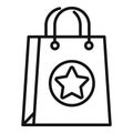 Sale bonus bag icon, outline style Royalty Free Stock Photo